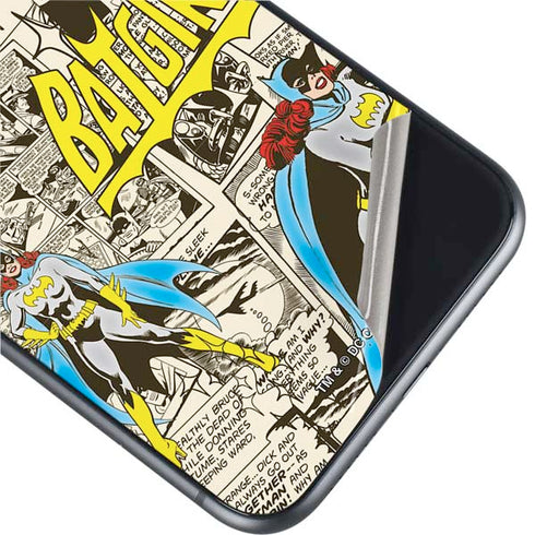 DC Comics Batman Batgirl Vintage Action pose pattern iPhone 11 Skin